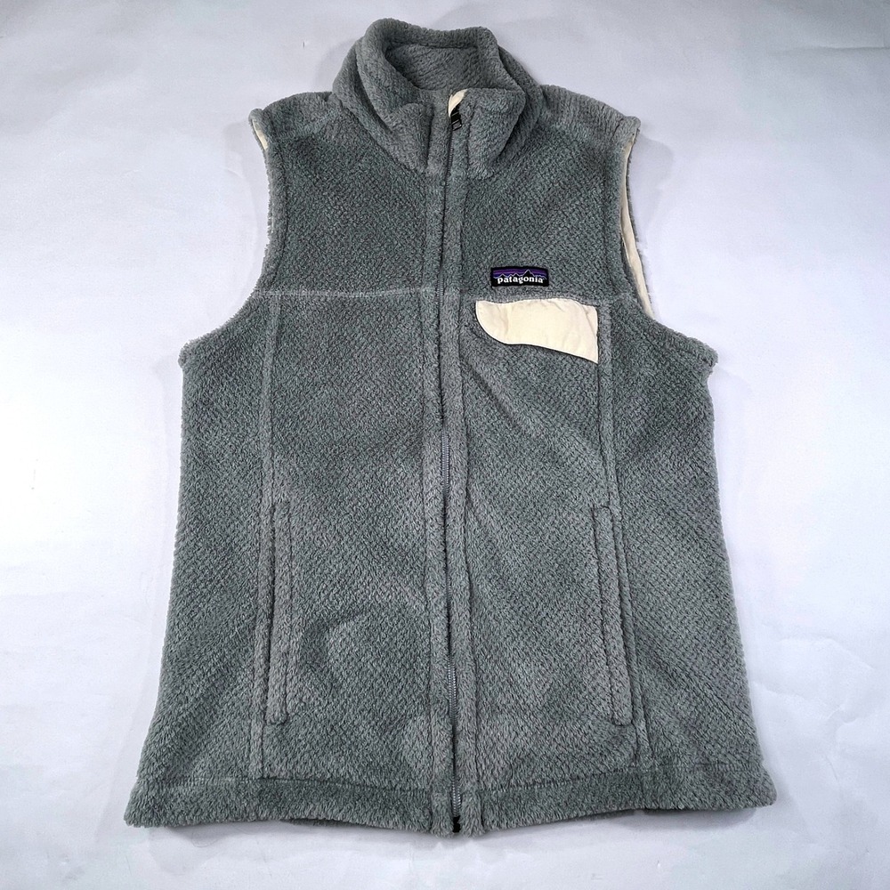 Patagonia Re-Tool Vest Womens S Blue Grey Fleece Full Zip Polartec Outdoor Layer